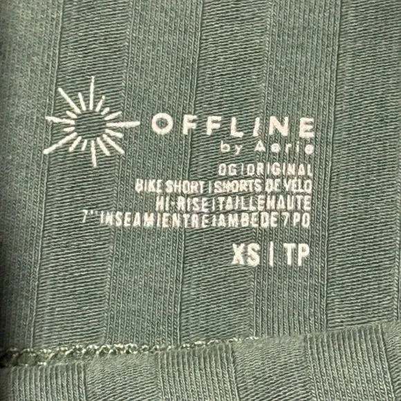 OFFLINE by Aerie OG Original Ribbed Bike Shorts Green High Rise XS 7in Inseam - Picture 2 of 4